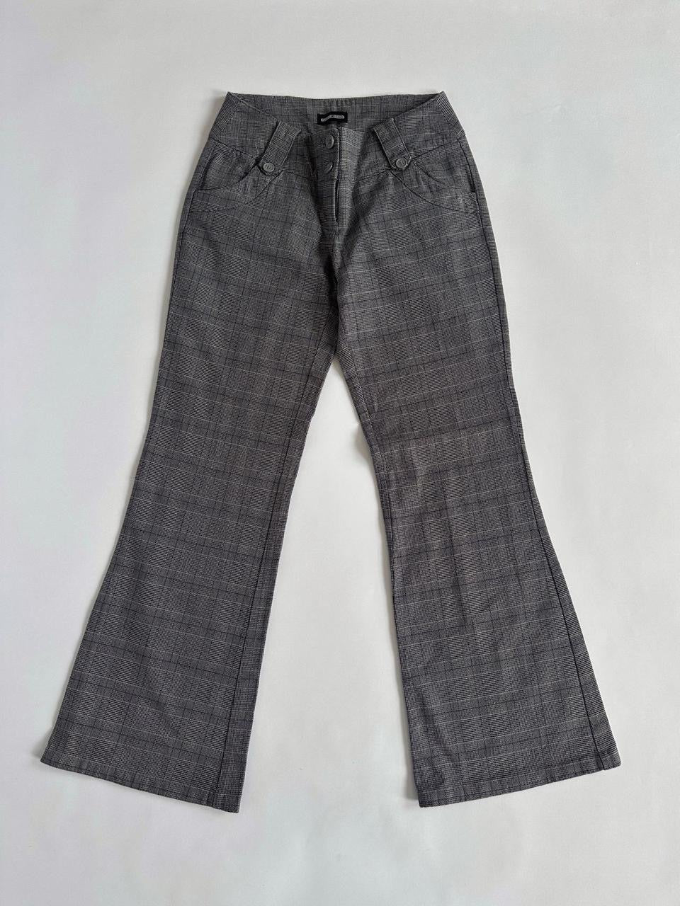 Y2K Grey Check Low Rise Bottoms