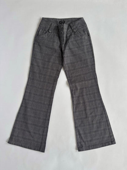 Y2K Grey Check Low Rise Bottoms