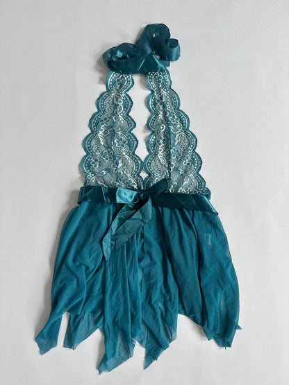 Turquoise Lace Halter Top